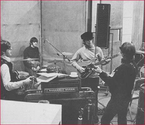 The Beatles in the recording studio 1966.